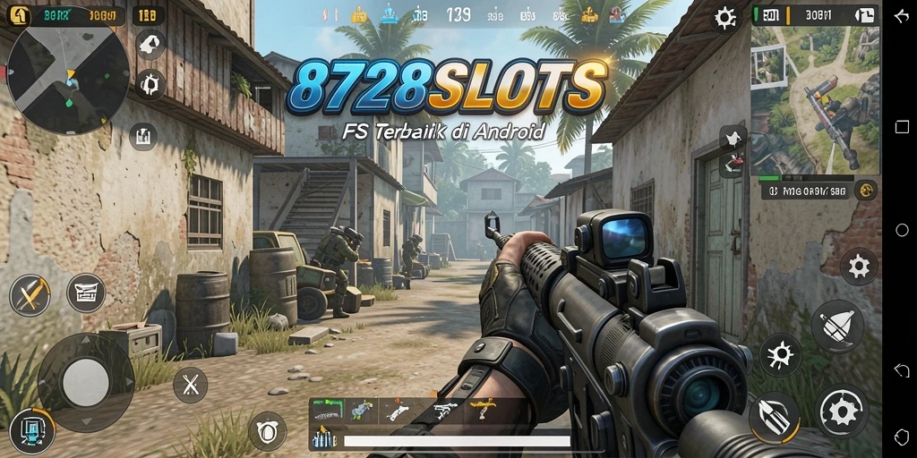Tampilan gameplay FPS yang mendebarkan dari 8728SLOTS.