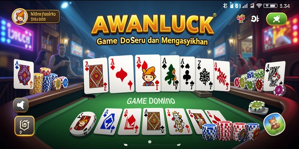 Tampilan gameplay seru dari AWANLUCK saat bermain Domino.