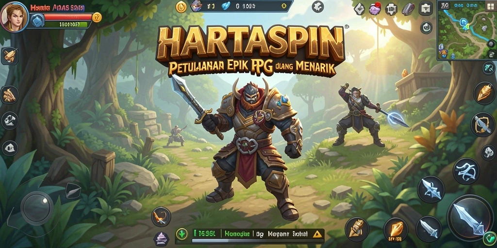 Tampilan gameplay RPG seru di HARTASPIN dengan pertempuran epik.
