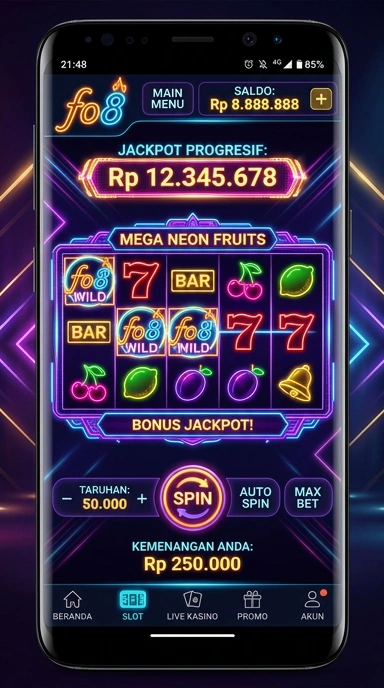 Pengguna sedang mengunduh aplikasi di platform fo8.